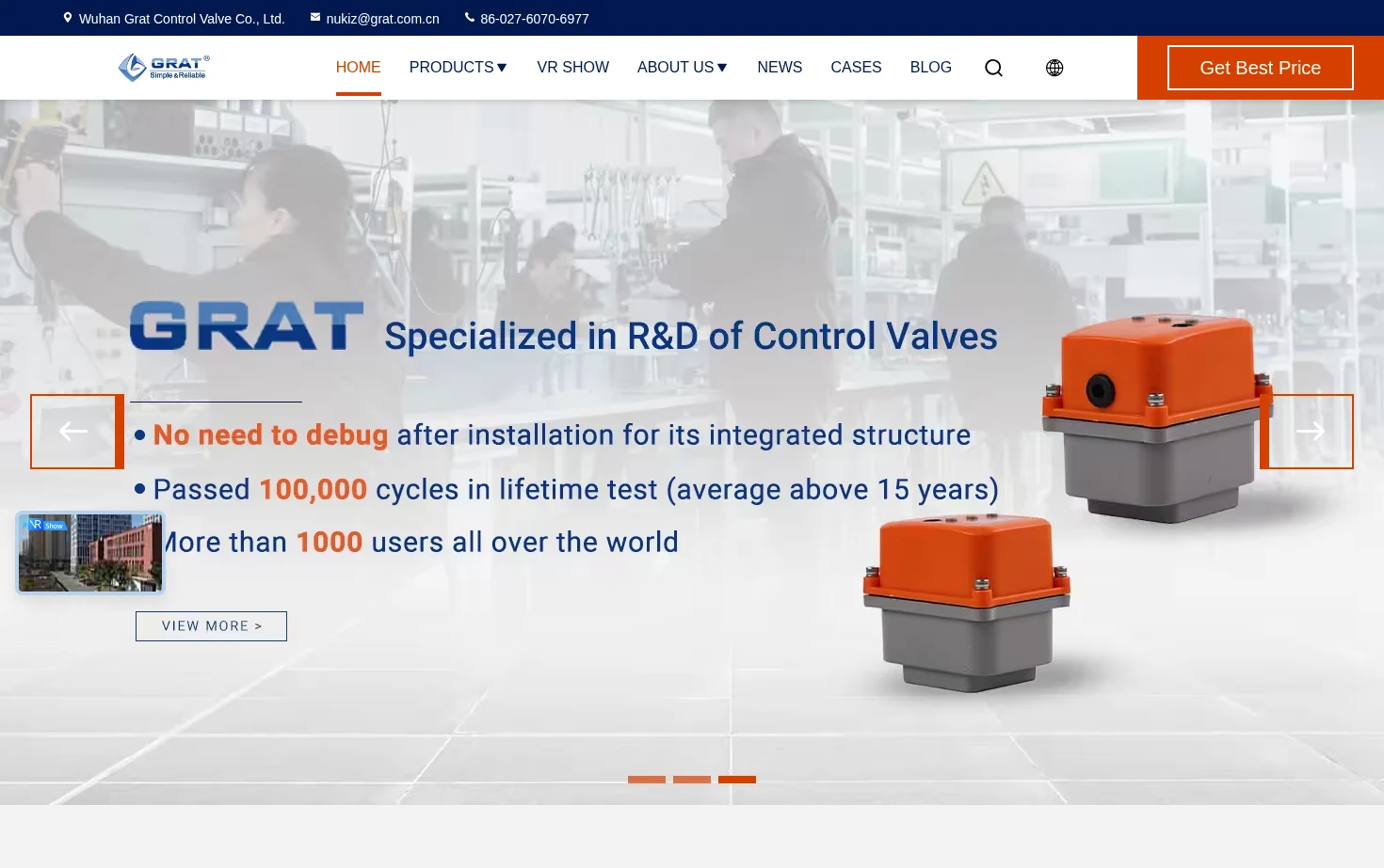Wuhan Grat Control Valve Co., Ltd. 页面快照